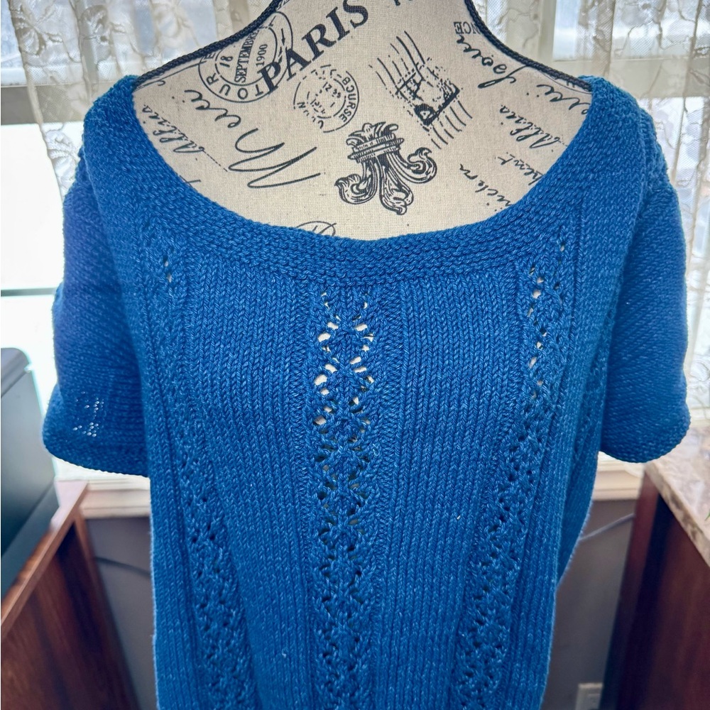Blue Knit Women's Sweater Sz 3x Ish.